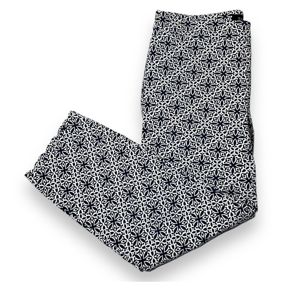 Talbots Women’s Chatham Crop Pants Navy/White Size 4 - Picture 1 of 9